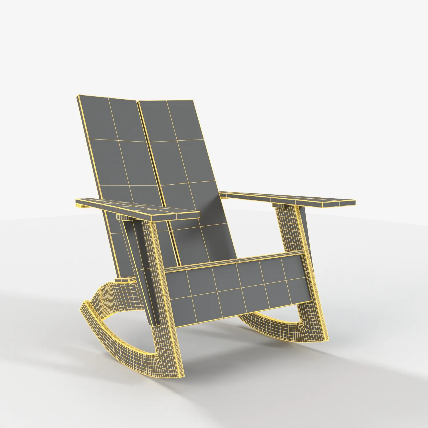 Modern Adirondack Rocking Chair PBR 3D Model_07